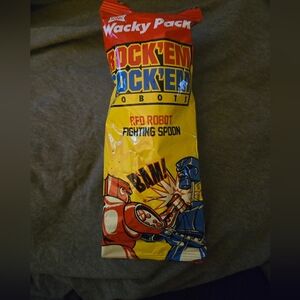Sonic wacky pack rock em sock em robots.